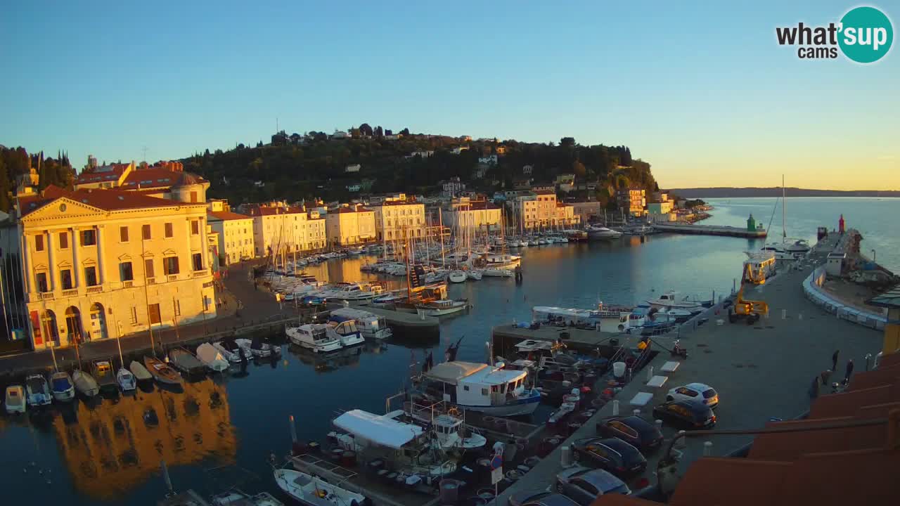 Webcam en direct de Piran “Mandrač” – Incroyable vue en direct de la Villa Piranesi