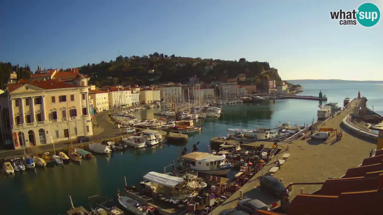 Webcam en direct de Piran “Mandrač” – Incroyable vue en direct de la Villa Piranesi