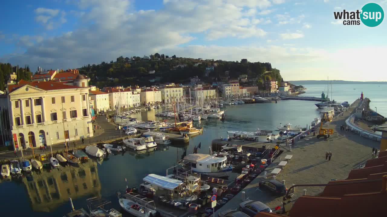 Webcam en direct de Piran “Mandrač” – Incroyable vue en direct de la Villa Piranesi