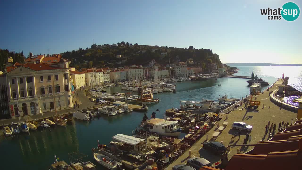Webcam en direct de Piran “Mandrač” – Incroyable vue en direct de la Villa Piranesi