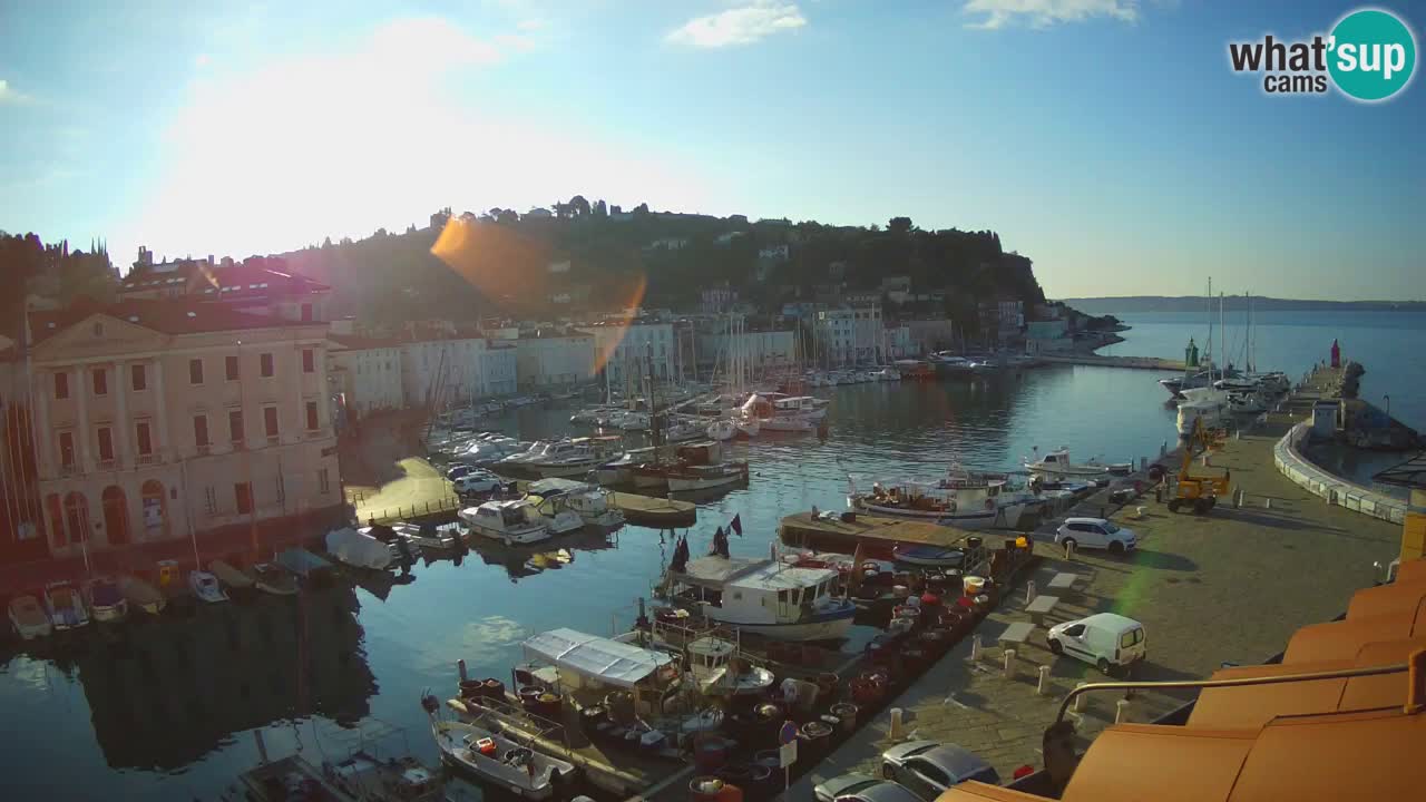 Webcam en direct de Piran “Mandrač” – Incroyable vue en direct de la Villa Piranesi