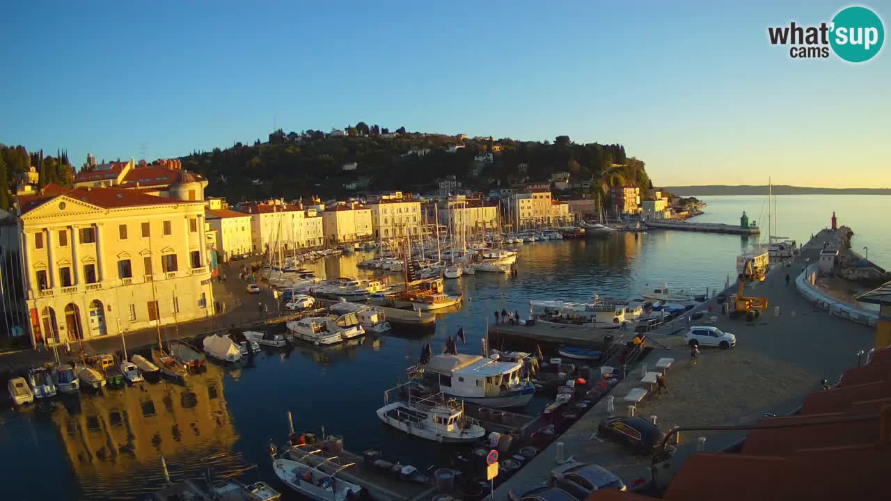 Webcam en direct de Piran “Mandrač” – Incroyable vue en direct de la Villa Piranesi