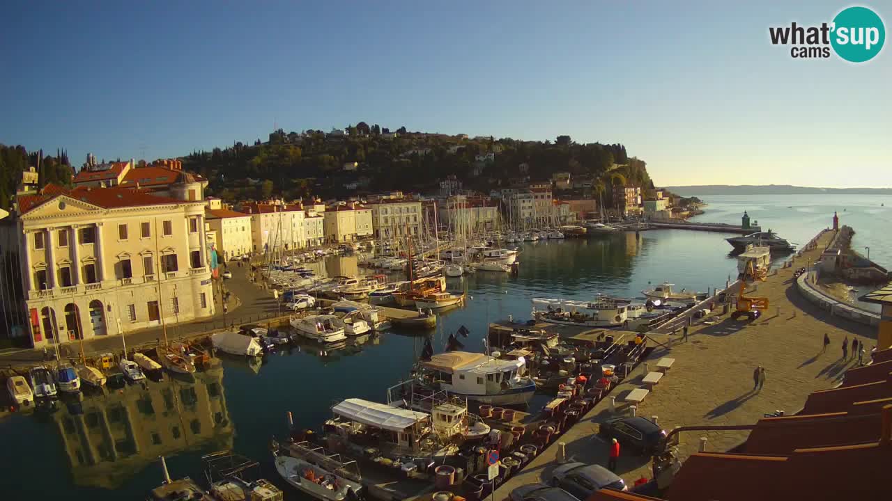 Webcam en direct de Piran “Mandrač” – Incroyable vue en direct de la Villa Piranesi