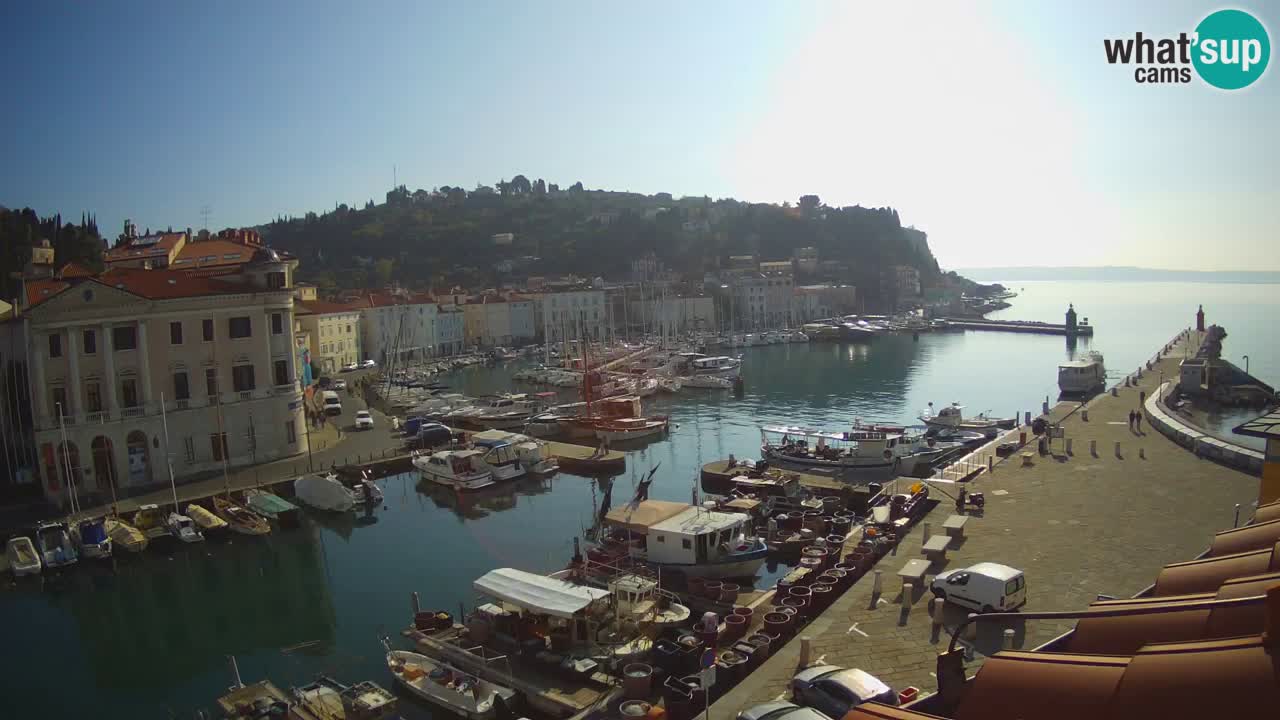 Webcam en direct de Piran “Mandrač” – Incroyable vue en direct de la Villa Piranesi