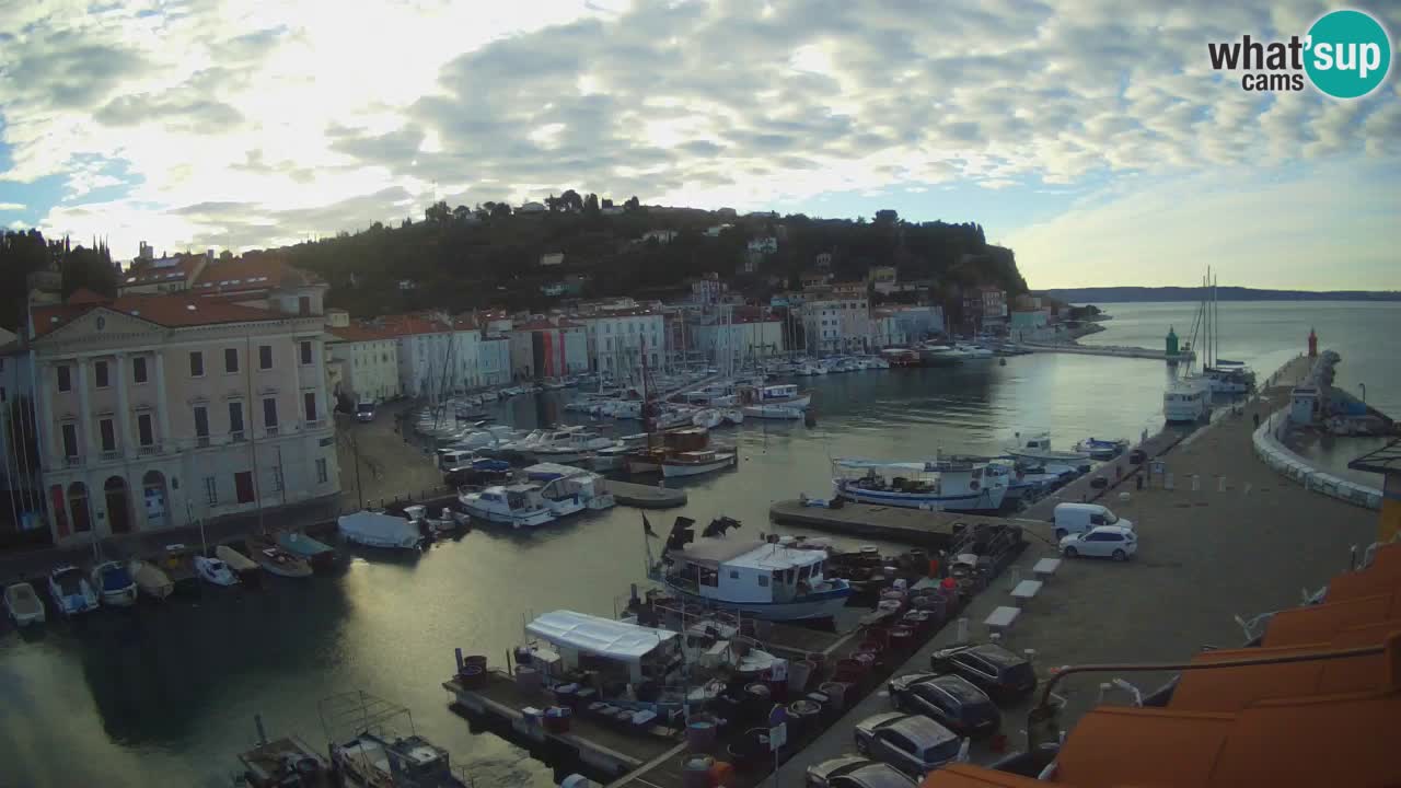 Webcam en direct de Piran “Mandrač” – Incroyable vue en direct de la Villa Piranesi