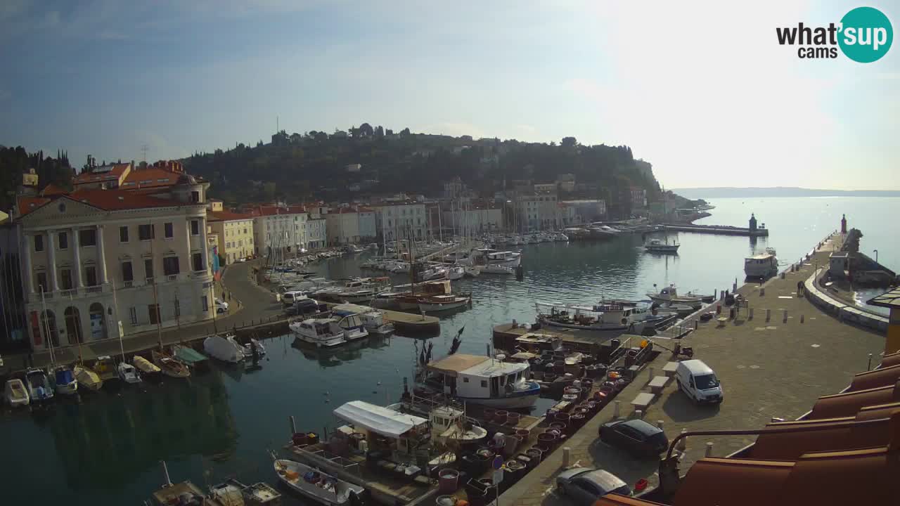 Webcam en direct de Piran “Mandrač” – Incroyable vue en direct de la Villa Piranesi