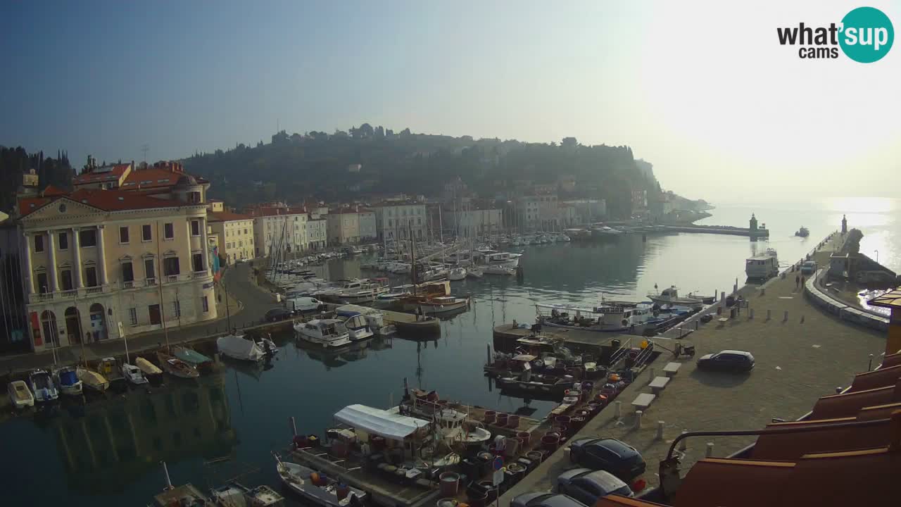 Webcam en direct de Piran “Mandrač” – Incroyable vue en direct de la Villa Piranesi
