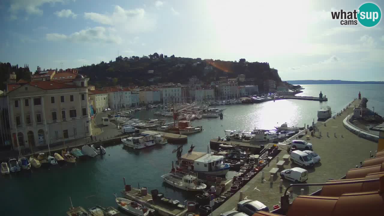 Webcam en direct de Piran “Mandrač” – Incroyable vue en direct de la Villa Piranesi