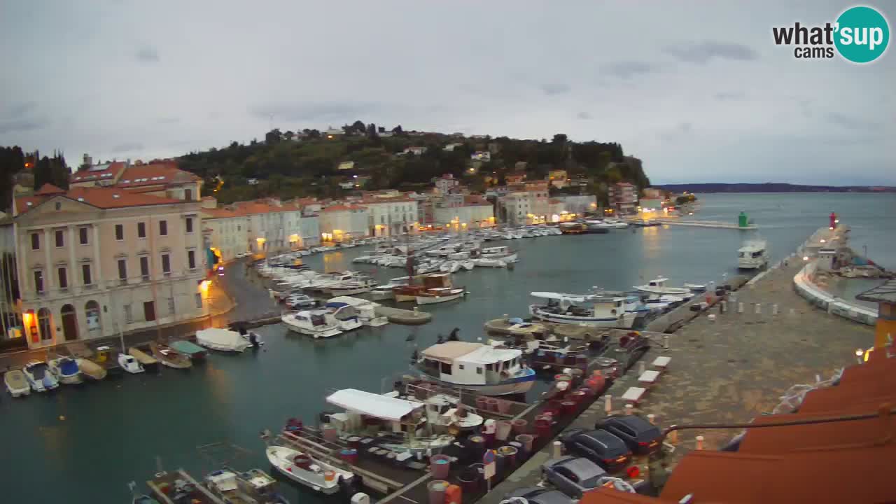 Webcam en direct de Piran “Mandrač” – Incroyable vue en direct de la Villa Piranesi