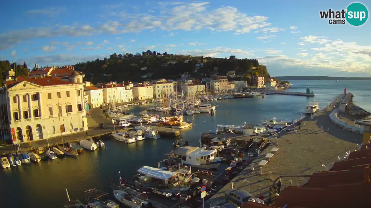 Webcam en direct de Piran “Mandrač” – Incroyable vue en direct de la Villa Piranesi