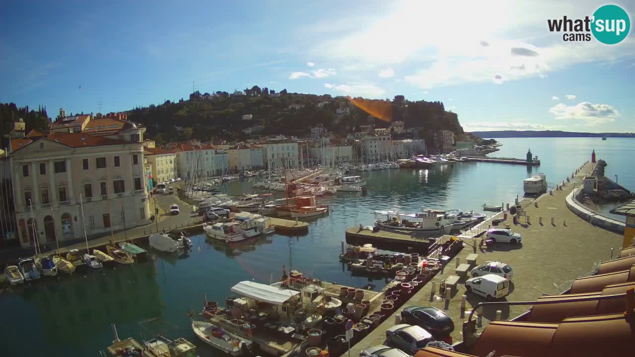 Webcam en direct de Piran “Mandrač” – Incroyable vue en direct de la Villa Piranesi