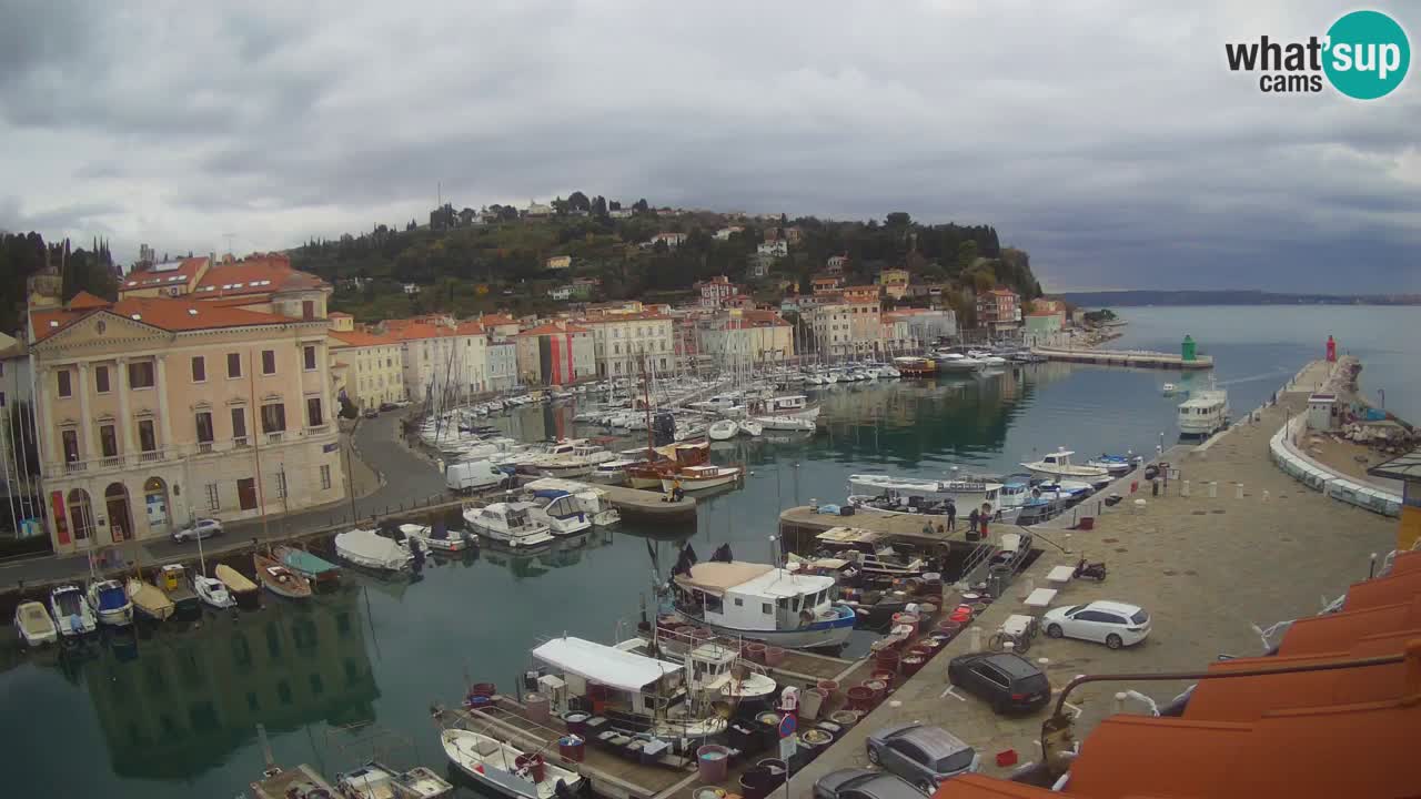 Webcam en direct de Piran “Mandrač” – Incroyable vue en direct de la Villa Piranesi