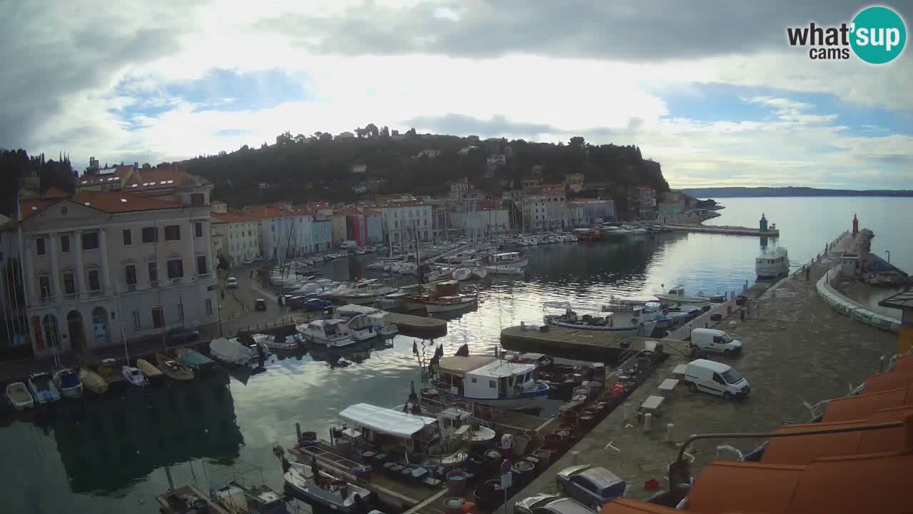 Webcam en direct de Piran “Mandrač” – Incroyable vue en direct de la Villa Piranesi