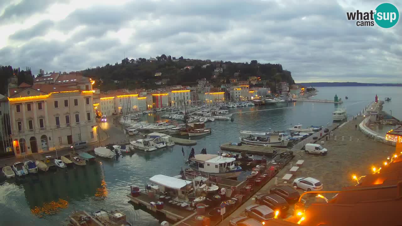 Webcam en direct de Piran “Mandrač” – Incroyable vue en direct de la Villa Piranesi