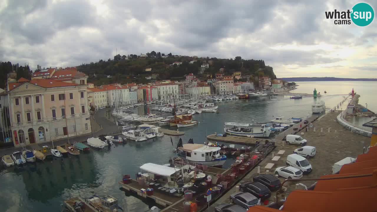 Webcam en direct de Piran “Mandrač” – Incroyable vue en direct de la Villa Piranesi