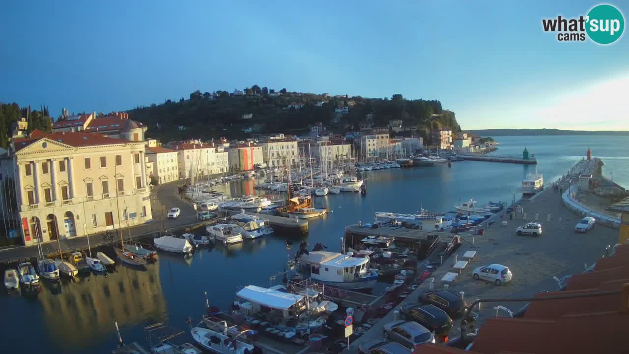 Webcam en direct de Piran “Mandrač” – Incroyable vue en direct de la Villa Piranesi