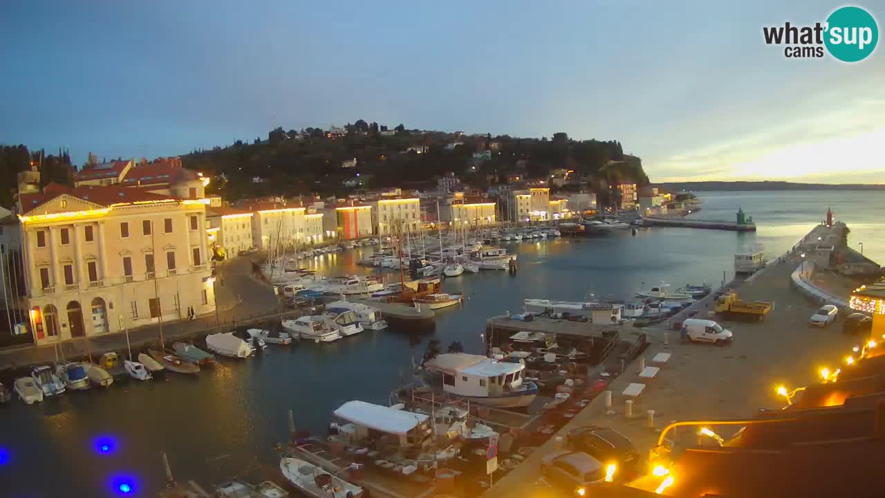 Webcam en direct de Piran “Mandrač” – Incroyable vue en direct de la Villa Piranesi