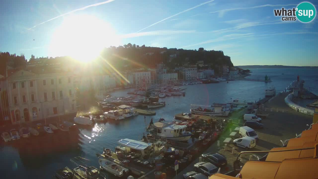 Webcam en direct de Piran “Mandrač” – Incroyable vue en direct de la Villa Piranesi