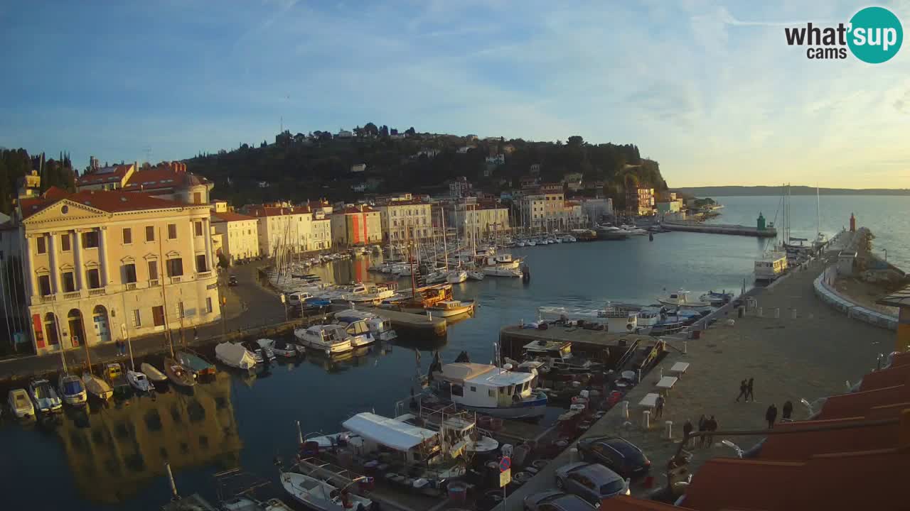 Webcam en direct de Piran “Mandrač” – Incroyable vue en direct de la Villa Piranesi