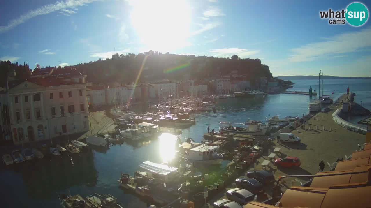 Webcam en direct de Piran “Mandrač” – Incroyable vue en direct de la Villa Piranesi
