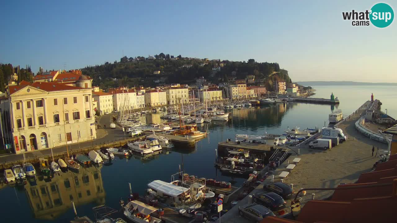 Webcam en direct de Piran “Mandrač” – Incroyable vue en direct de la Villa Piranesi