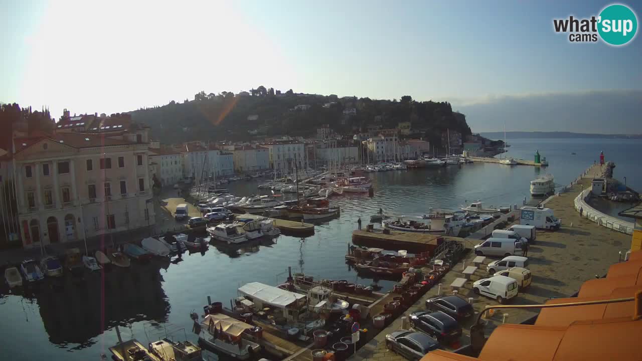 Webcam en direct de Piran “Mandrač” – Incroyable vue en direct de la Villa Piranesi