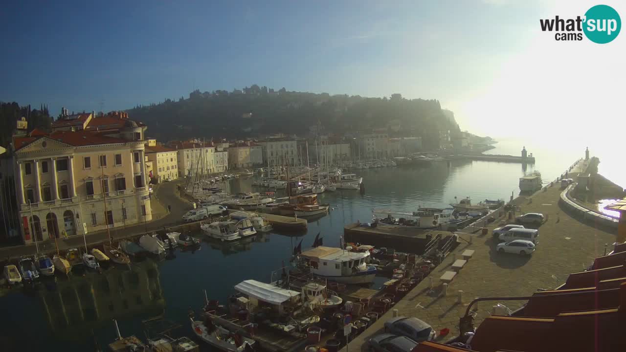 Webcam en direct de Piran “Mandrač” – Incroyable vue en direct de la Villa Piranesi
