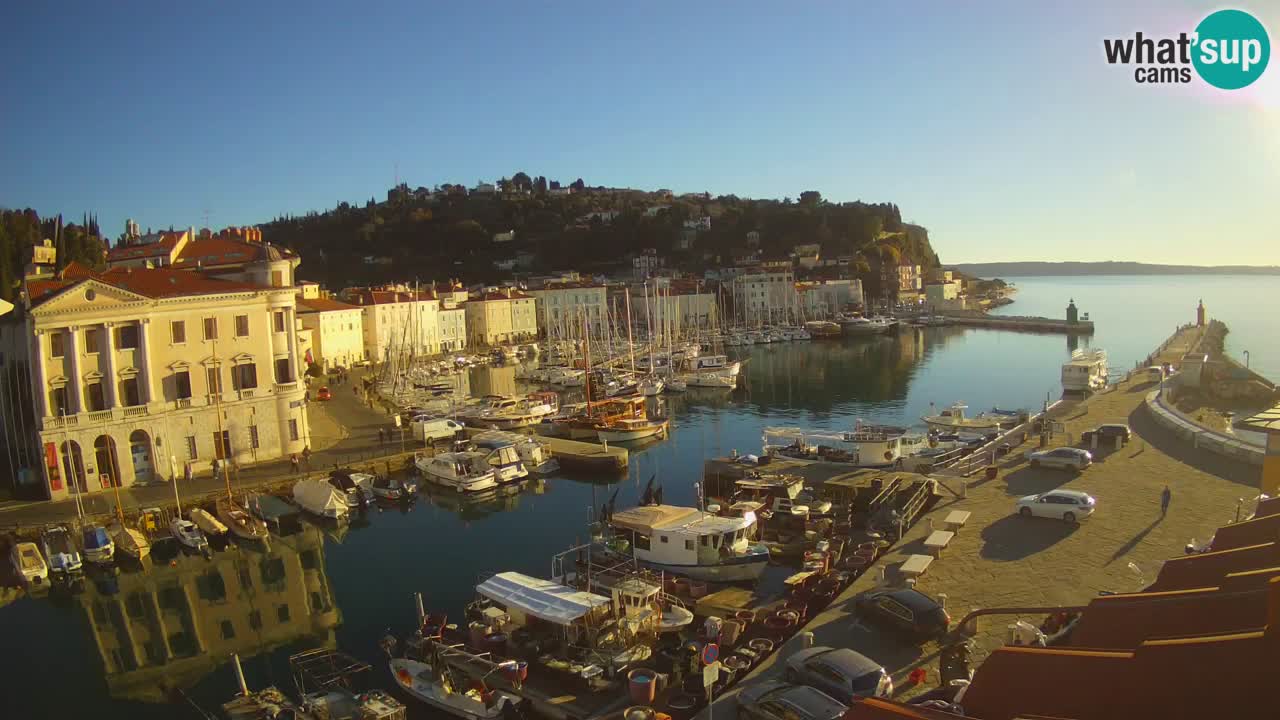 Webcam en direct de Piran “Mandrač” – Incroyable vue en direct de la Villa Piranesi