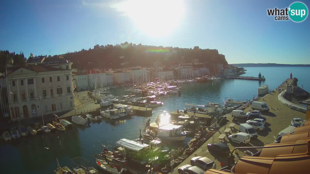 Webcam en direct de Piran “Mandrač” – Incroyable vue en direct de la Villa Piranesi
