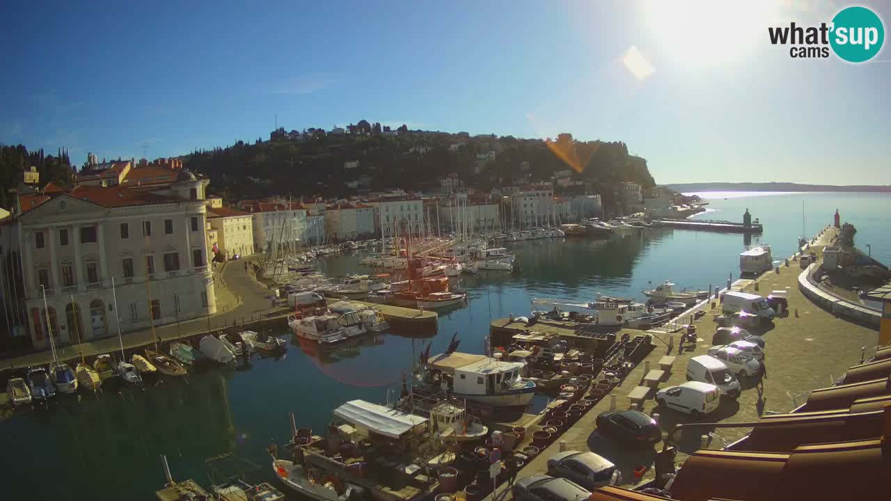 Webcam en direct de Piran “Mandrač” – Incroyable vue en direct de la Villa Piranesi