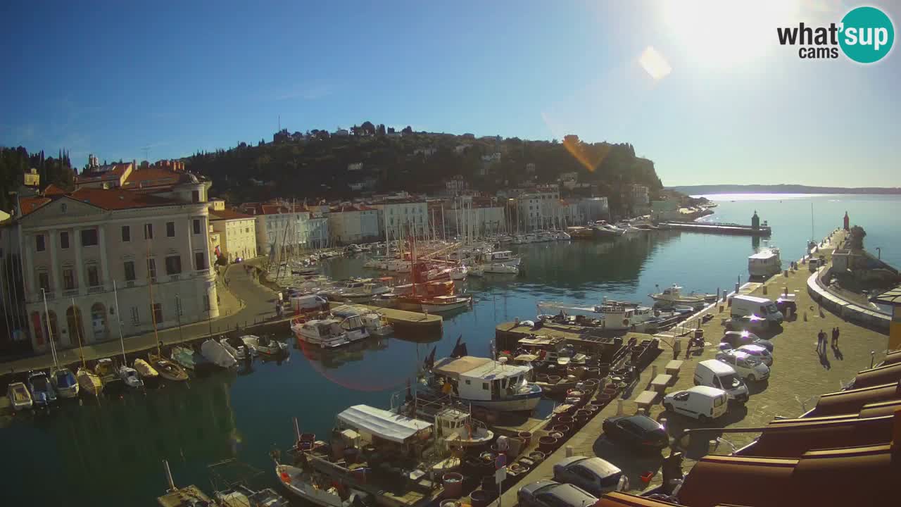 Webcam en direct de Piran “Mandrač” – Incroyable vue en direct de la Villa Piranesi