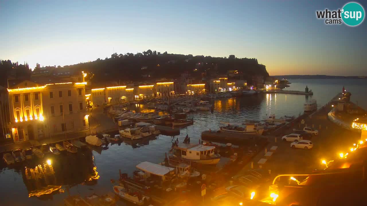 Webcam en direct de Piran “Mandrač” – Incroyable vue en direct de la Villa Piranesi