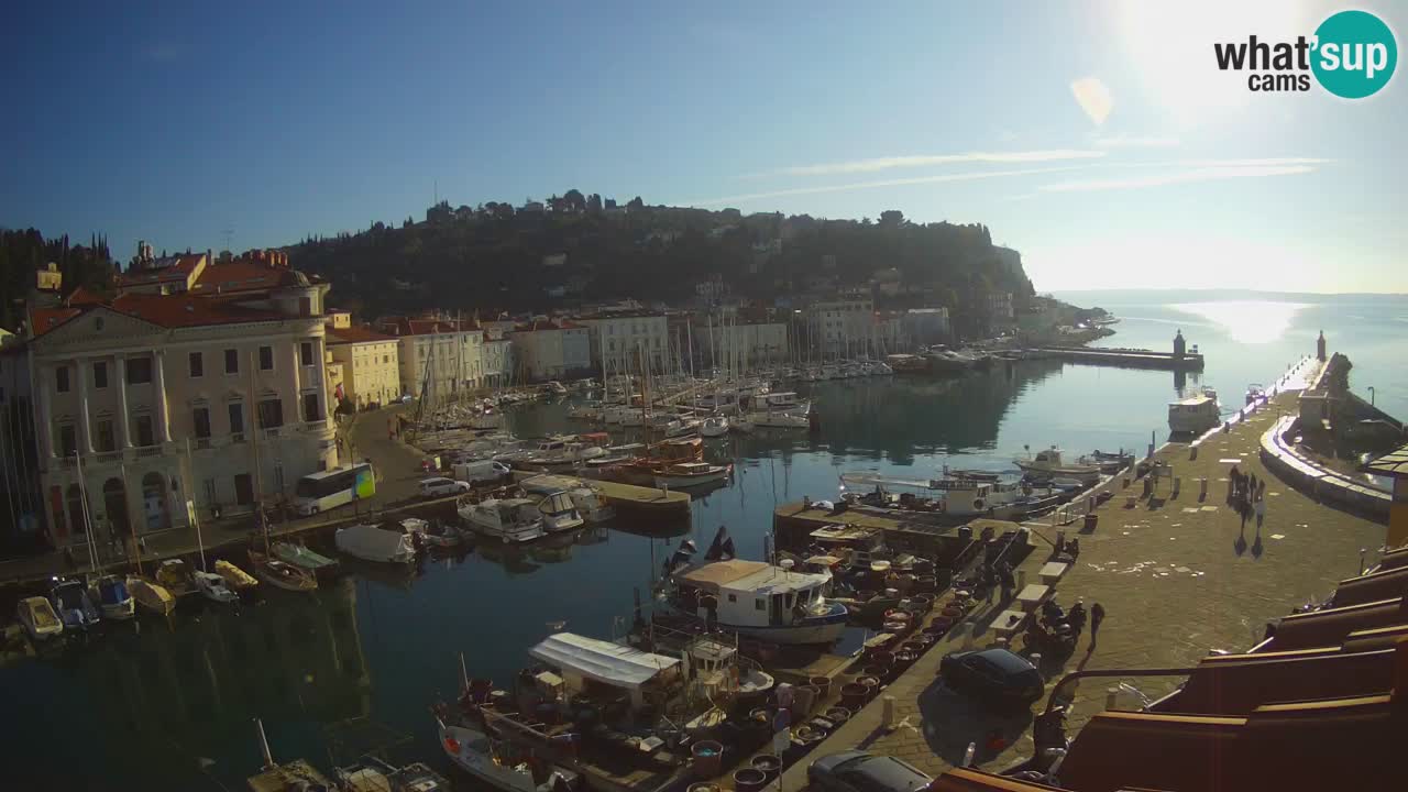 Webcam en direct de Piran “Mandrač” – Incroyable vue en direct de la Villa Piranesi