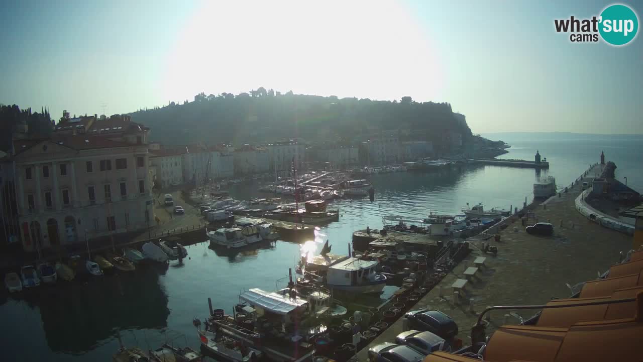 Webcam en direct de Piran “Mandrač” – Incroyable vue en direct de la Villa Piranesi