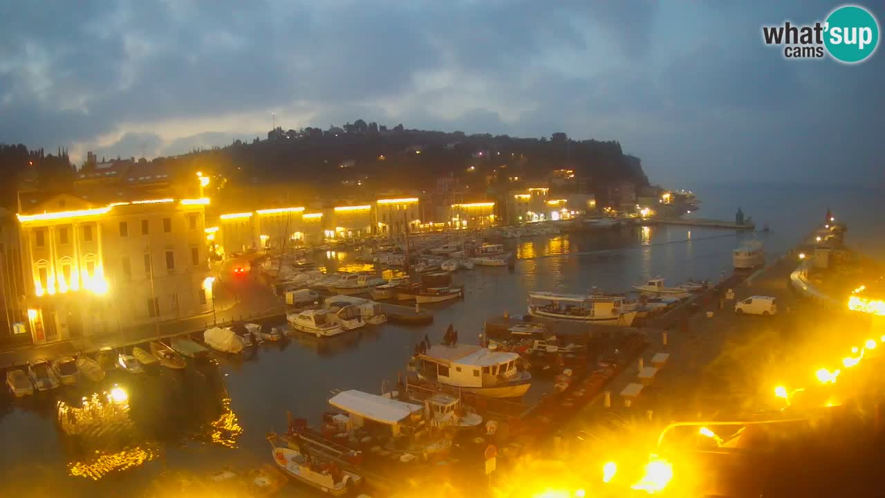 Webcam en direct de Piran “Mandrač” – Incroyable vue en direct de la Villa Piranesi