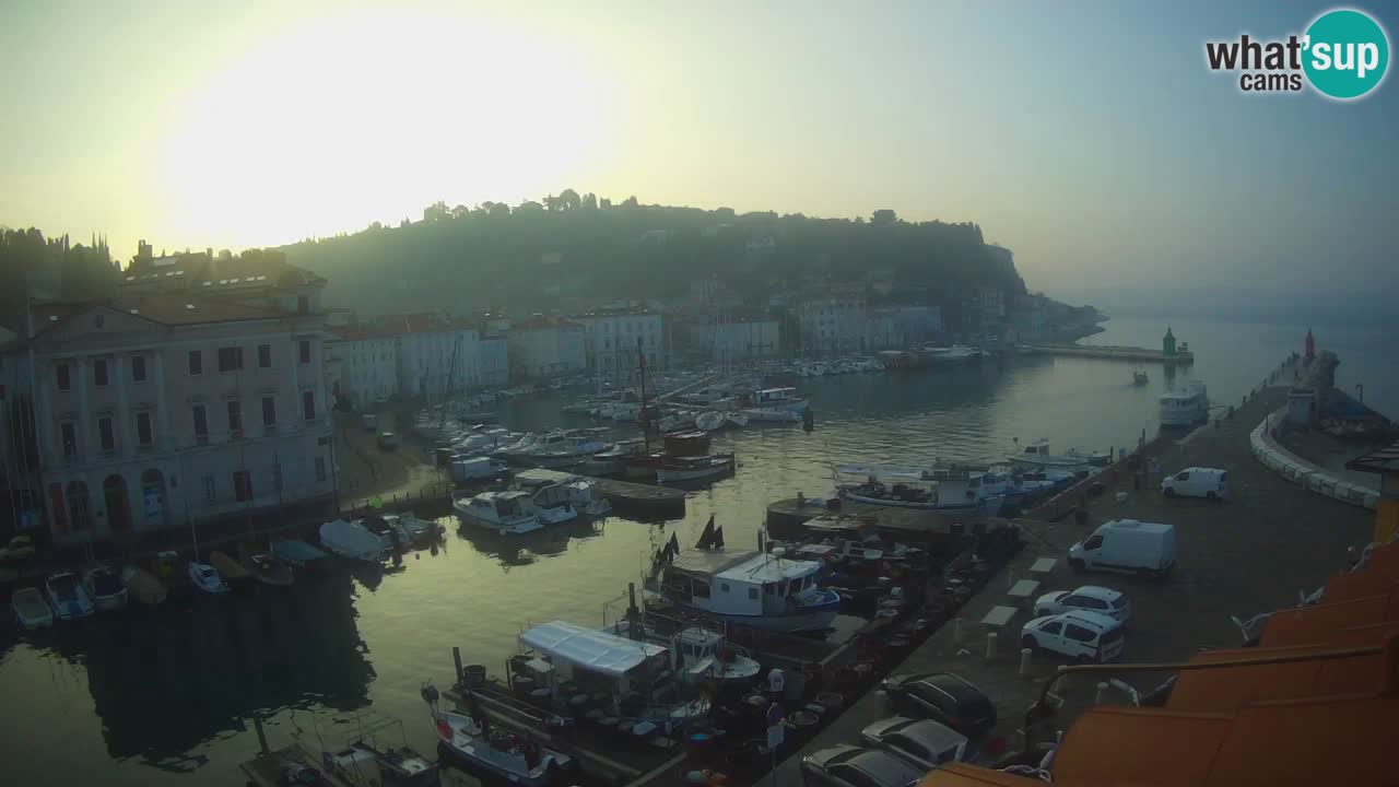 Webcam en direct de Piran “Mandrač” – Incroyable vue en direct de la Villa Piranesi