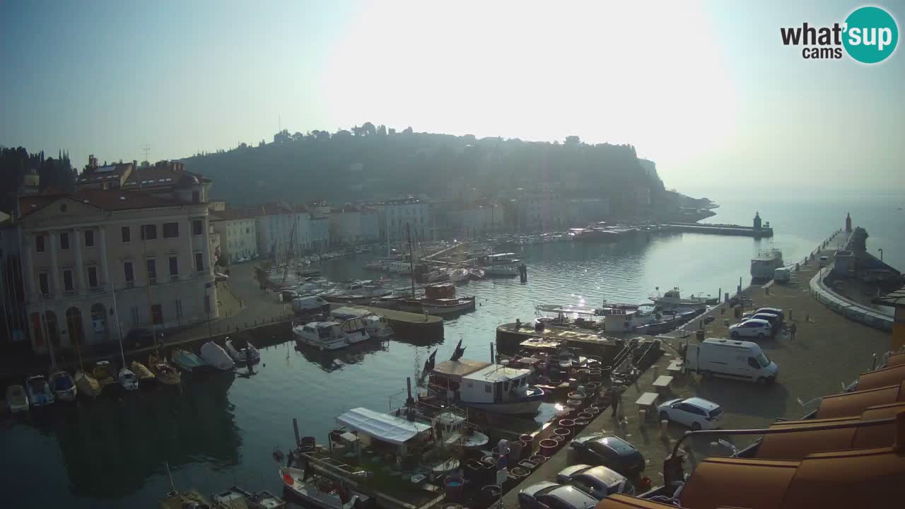 Webcam en direct de Piran “Mandrač” – Incroyable vue en direct de la Villa Piranesi