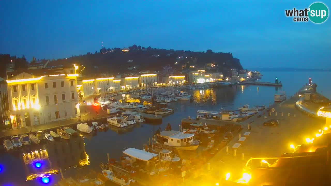 Webcam en direct de Piran “Mandrač” – Incroyable vue en direct de la Villa Piranesi