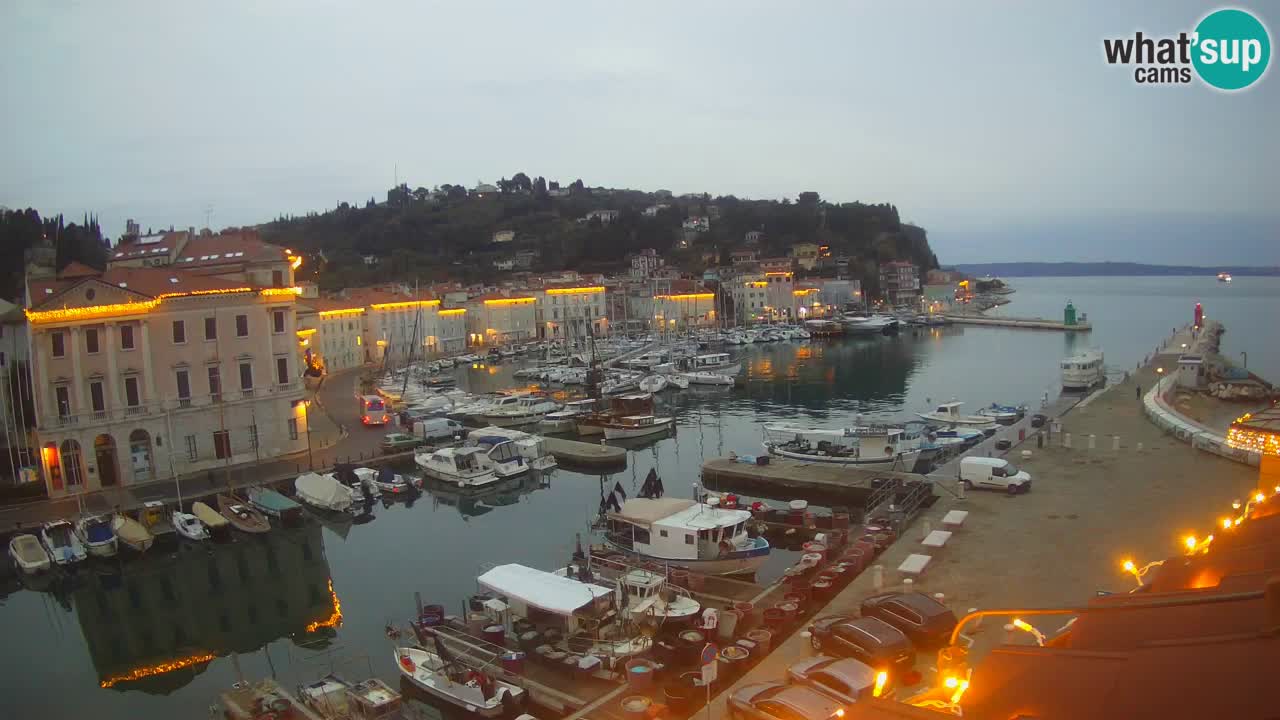 Webcam en direct de Piran “Mandrač” – Incroyable vue en direct de la Villa Piranesi