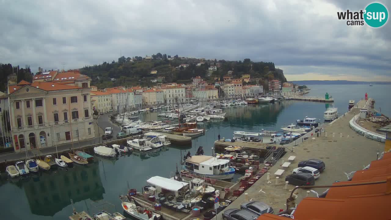 Webcam en direct de Piran “Mandrač” – Incroyable vue en direct de la Villa Piranesi