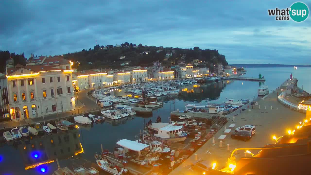 Webcam en direct de Piran “Mandrač” – Incroyable vue en direct de la Villa Piranesi