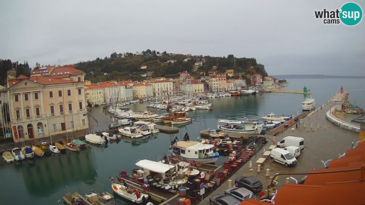 Webcam en direct de Piran “Mandrač” – Incroyable vue en direct de la Villa Piranesi