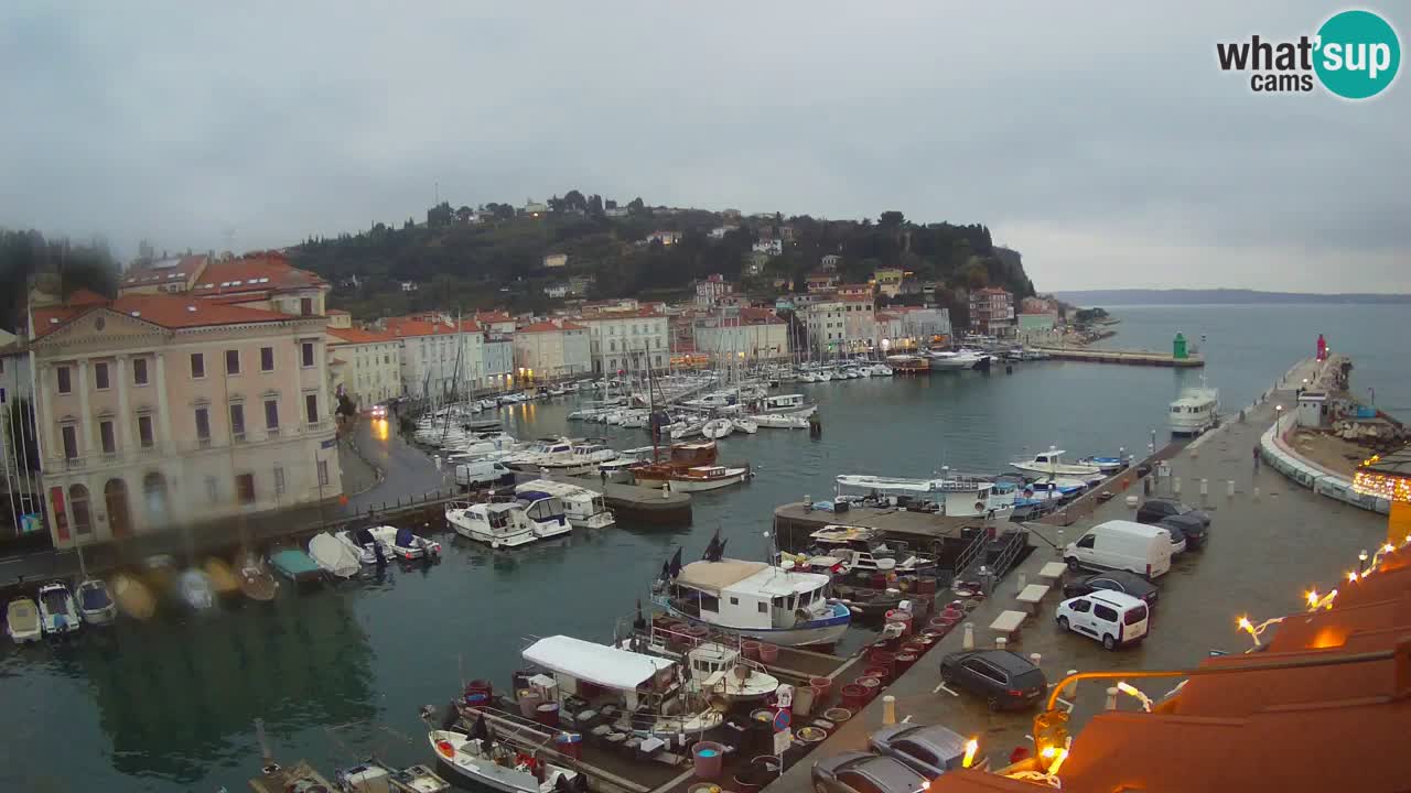 Webcam en direct de Piran “Mandrač” – Incroyable vue en direct de la Villa Piranesi