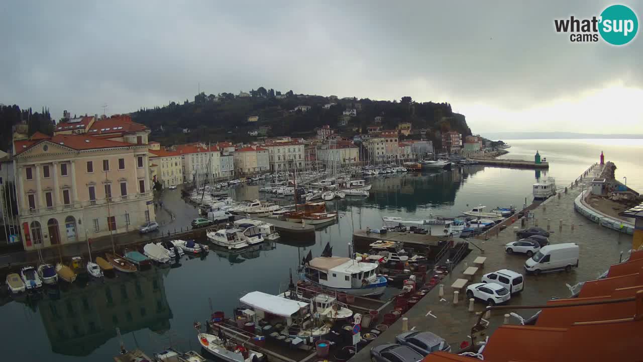 Webcam en direct de Piran “Mandrač” – Incroyable vue en direct de la Villa Piranesi