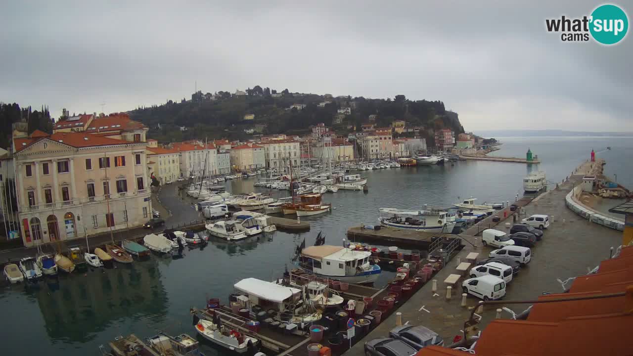 Webcam en direct de Piran “Mandrač” – Incroyable vue en direct de la Villa Piranesi