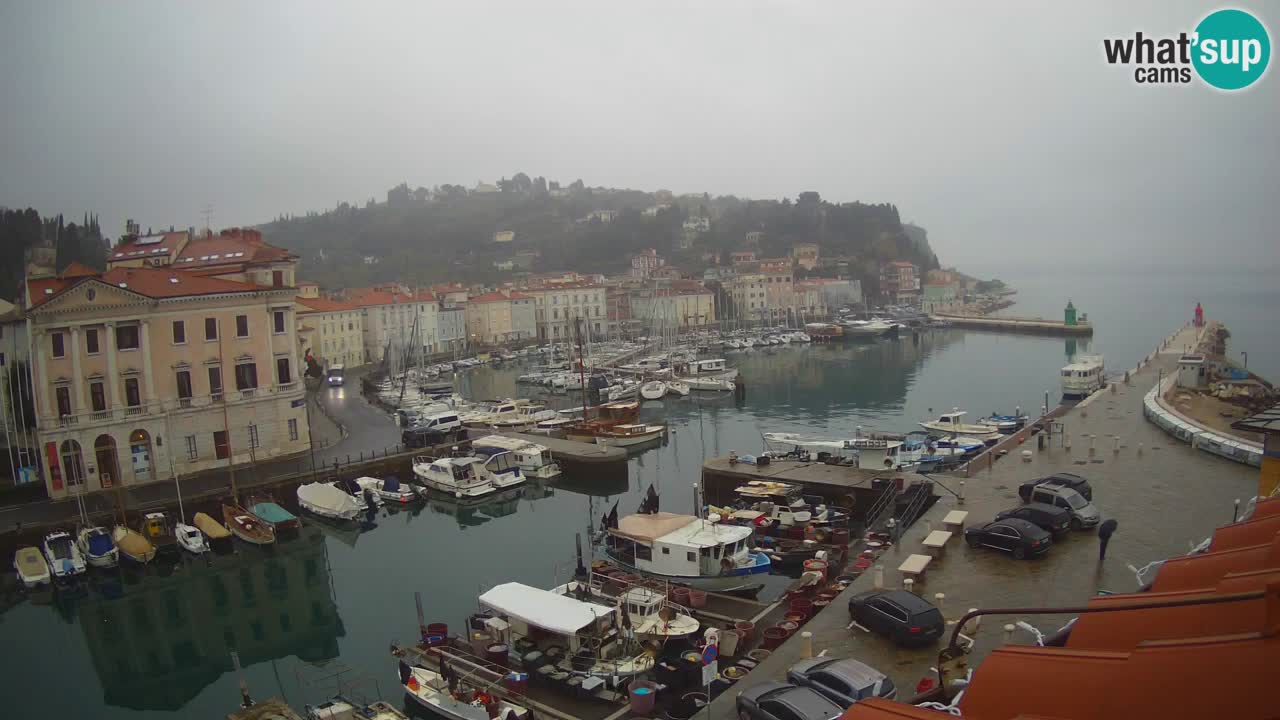 Webcam en direct de Piran “Mandrač” – Incroyable vue en direct de la Villa Piranesi