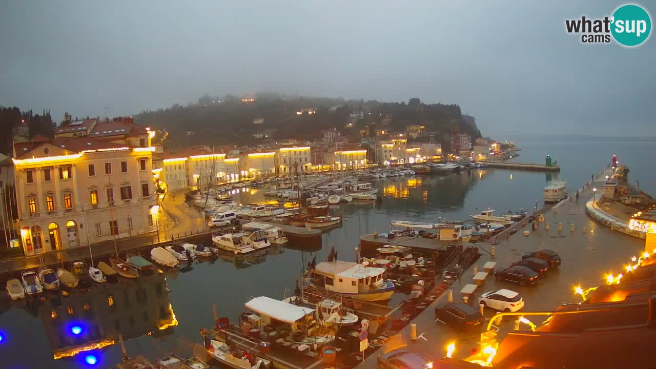 Webcam en direct de Piran “Mandrač” – Incroyable vue en direct de la Villa Piranesi