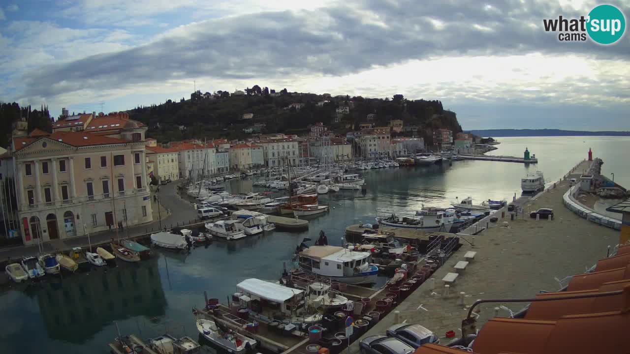 Webcam en direct de Piran “Mandrač” – Incroyable vue en direct de la Villa Piranesi