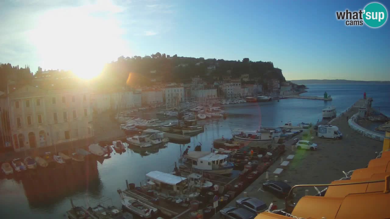 Webcam en direct de Piran “Mandrač” – Incroyable vue en direct de la Villa Piranesi