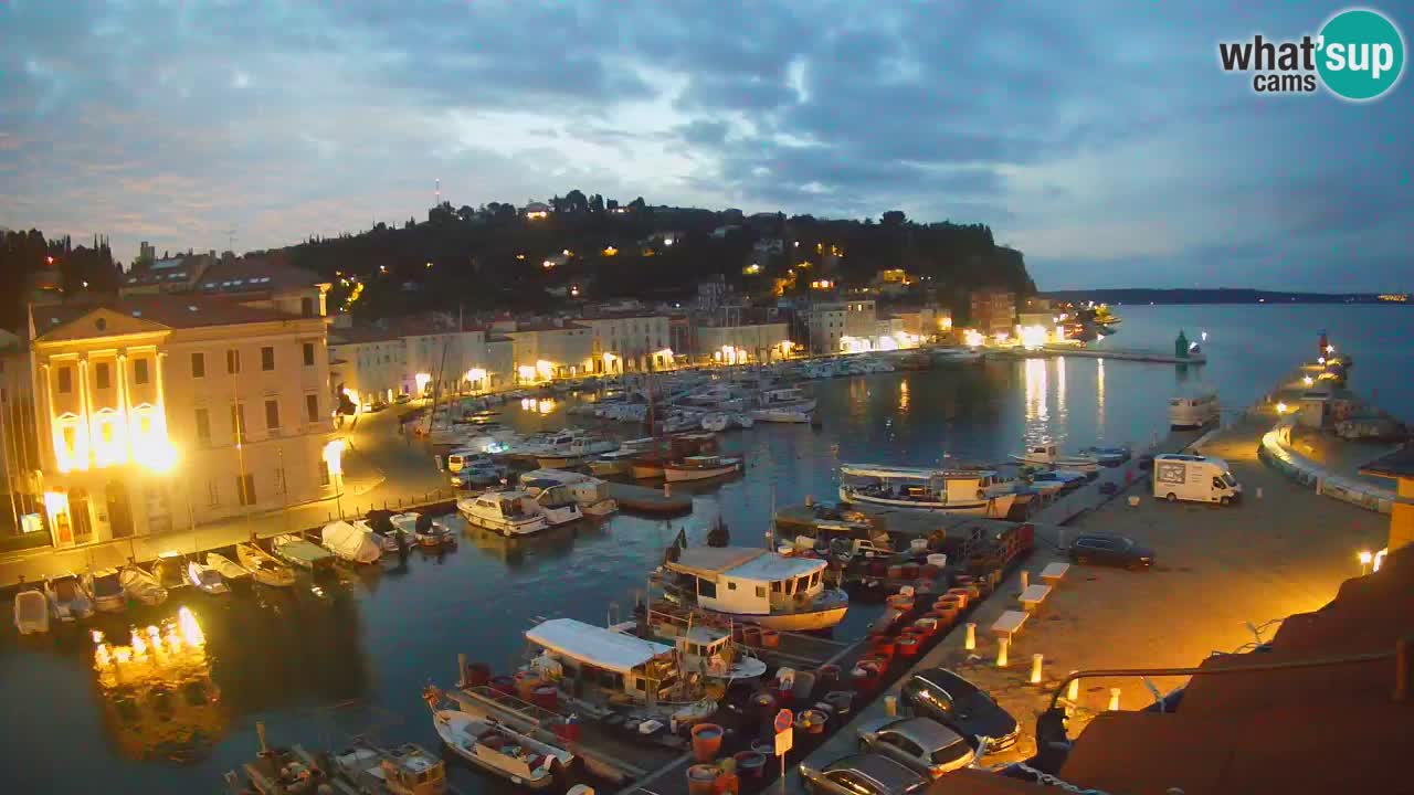 Webcam en direct de Piran “Mandrač” – Incroyable vue en direct de la Villa Piranesi